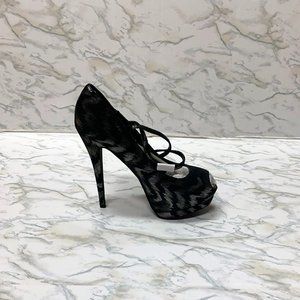 COLIN STUART For Victoria's Secret Ankle Wrap Platform Sandal Heels Stiletto